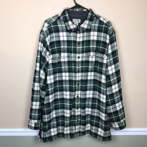 ❌SOLD❌L.L. Bean Tall Men’s Plaid Fleece Lined Button-Up Long Sleeve Shacket